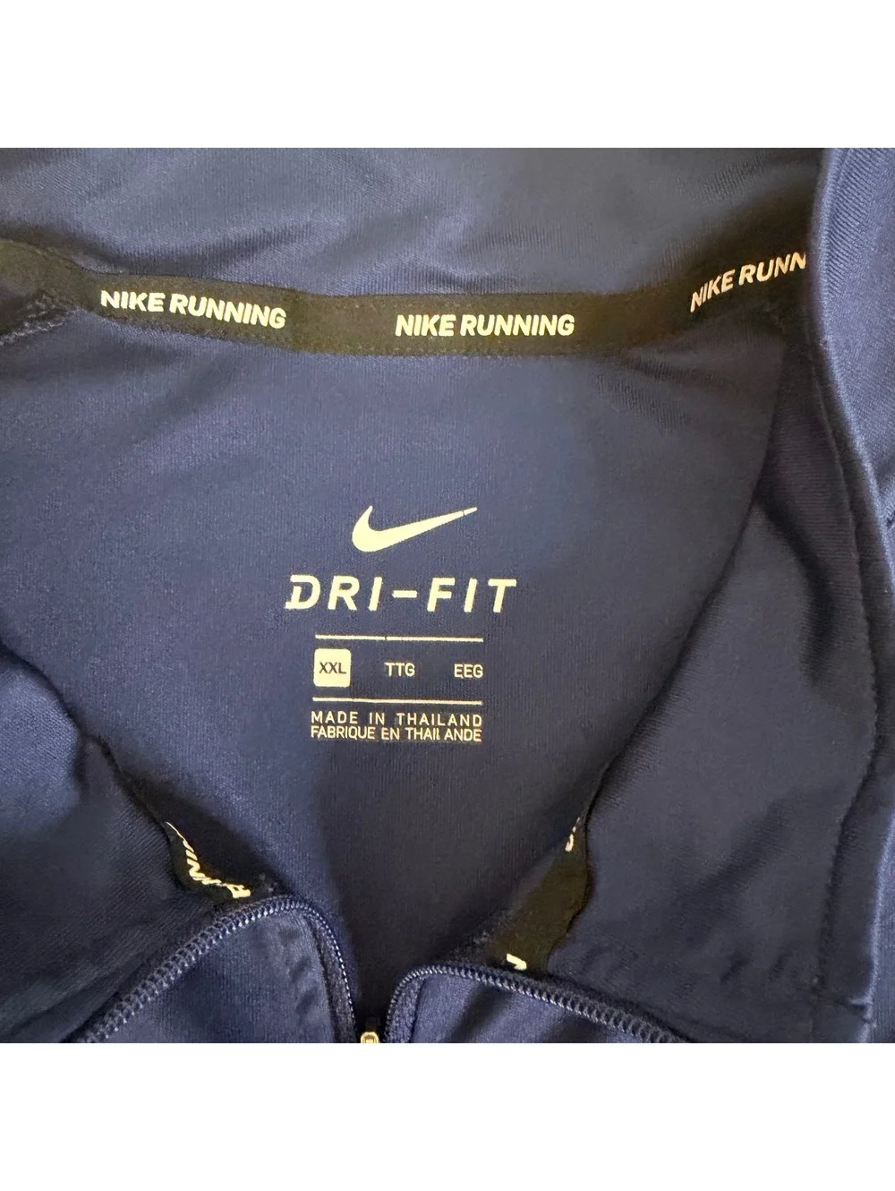 Nike Dri-FIT XXL Navy Blue Long Sleeve Running Shirt